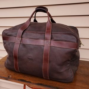 Roots Pebble Leather BIG Duffle Overnight Bag